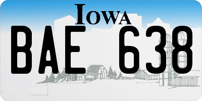 IA license plate BAE638