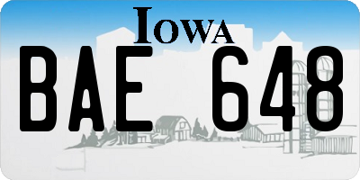 IA license plate BAE648