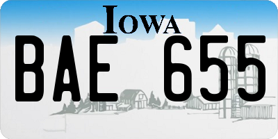 IA license plate BAE655
