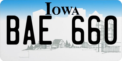 IA license plate BAE660