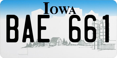 IA license plate BAE661