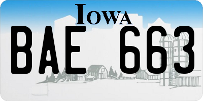 IA license plate BAE663