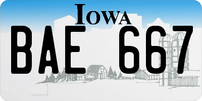 IA license plate BAE667