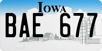 IA license plate BAE677