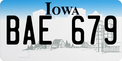 IA license plate BAE679