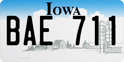IA license plate BAE711