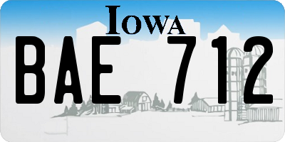 IA license plate BAE712