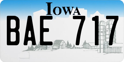 IA license plate BAE717