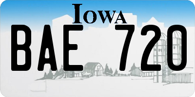 IA license plate BAE720