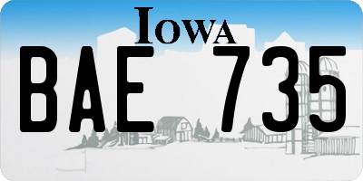 IA license plate BAE735