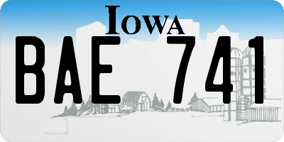 IA license plate BAE741