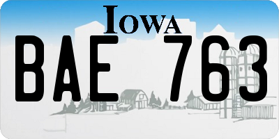 IA license plate BAE763