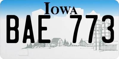 IA license plate BAE773