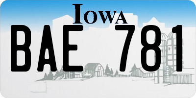 IA license plate BAE781