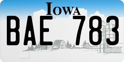 IA license plate BAE783
