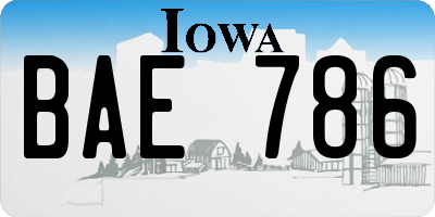 IA license plate BAE786