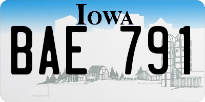 IA license plate BAE791