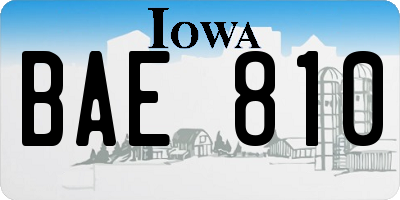 IA license plate BAE810