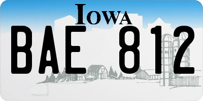 IA license plate BAE812