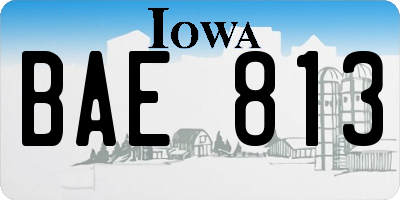 IA license plate BAE813