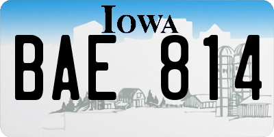 IA license plate BAE814