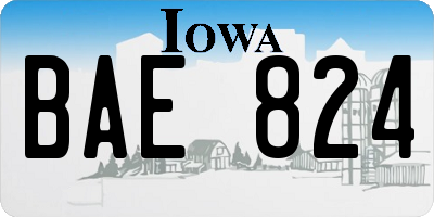 IA license plate BAE824