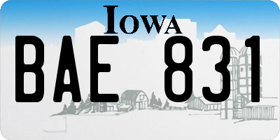 IA license plate BAE831