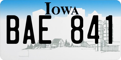 IA license plate BAE841