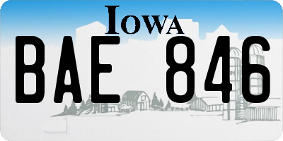 IA license plate BAE846