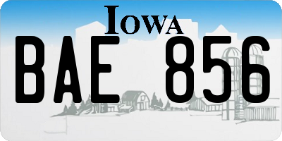 IA license plate BAE856