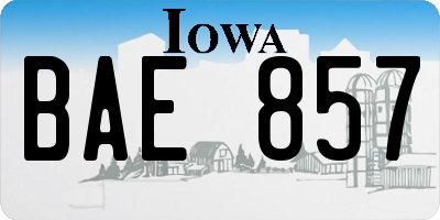 IA license plate BAE857