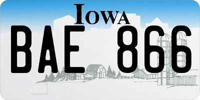 IA license plate BAE866