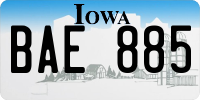 IA license plate BAE885