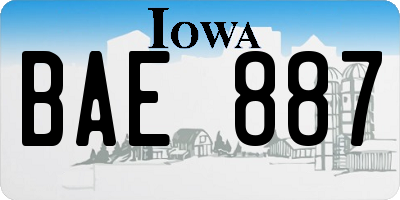 IA license plate BAE887