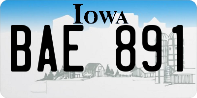 IA license plate BAE891