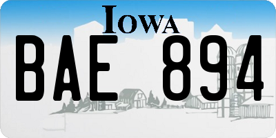 IA license plate BAE894