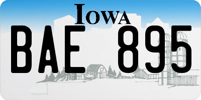 IA license plate BAE895