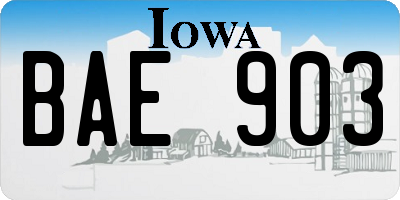 IA license plate BAE903