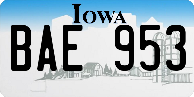 IA license plate BAE953
