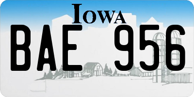 IA license plate BAE956