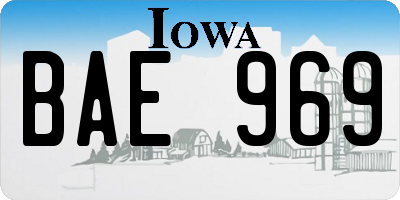 IA license plate BAE969
