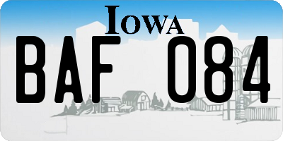 IA license plate BAF084