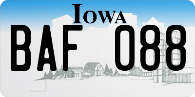 IA license plate BAF088