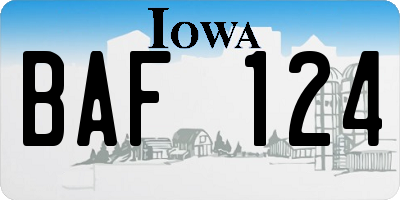 IA license plate BAF124