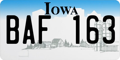 IA license plate BAF163