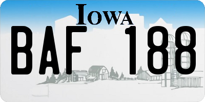 IA license plate BAF188