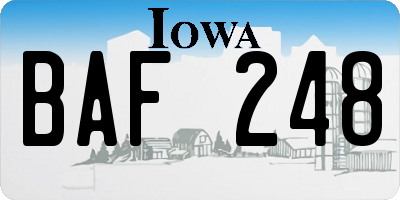 IA license plate BAF248