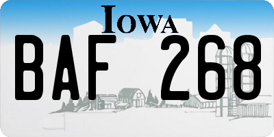 IA license plate BAF268