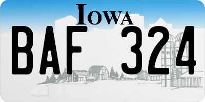 IA license plate BAF324