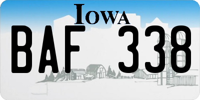 IA license plate BAF338
